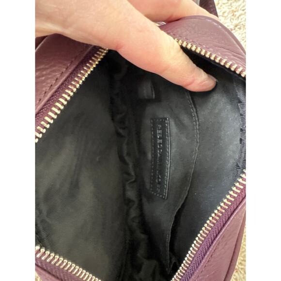 REBECCA MIINKOFF Three 3 Zip Leather Belt bag  Burgundy Merlot Silver - Picture 4 of 6